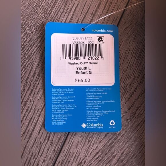 Columbia washed out Kids Green Overalls - Picture 5 of 5